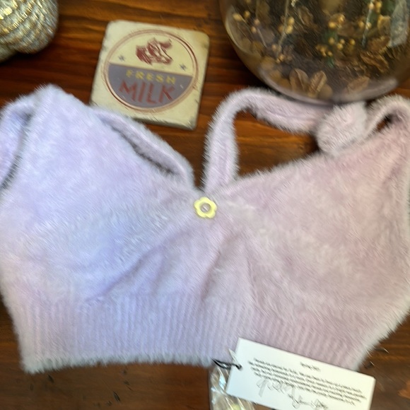 FOR LOVE & LEMONS Lilac Fuzzy Cropped Tank Top - Picture 11 of 15